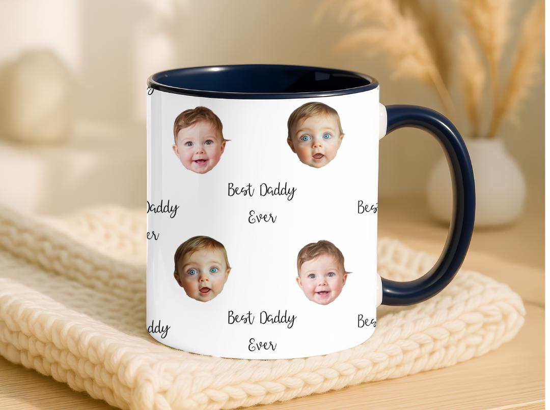 Best Nana Ever Custom Mug with Baby Face Flower Design Personalized Mug Gift for Grandma Mother's Day or Birthday Gift from Grandkids
