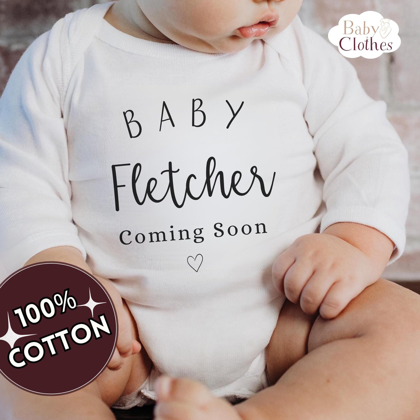 Personalised Pregnancy Announcement Baby Bodysuit, Pregnancy Reveal Baby Grow, Custom Baby Due 2026, Baby Coming Soon