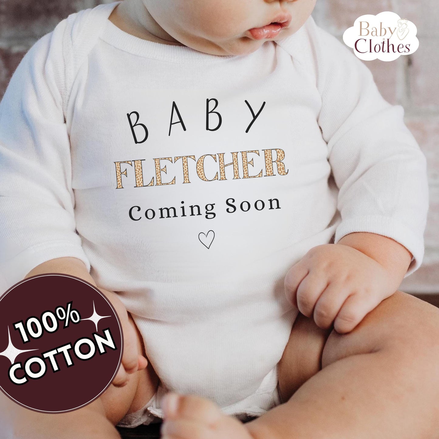 Personalised Pregnancy Announcement Baby Bodysuit, Pregnancy Reveal Baby Grow, Custom Baby Due 2026, Baby Coming Soon