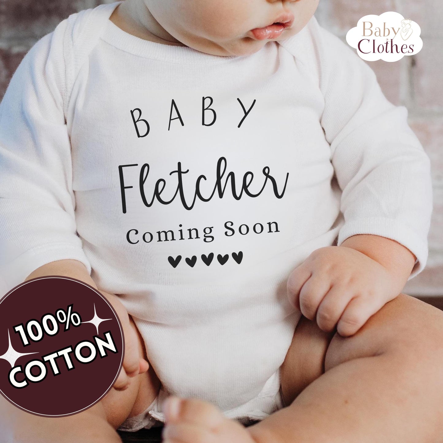 Personalised Pregnancy Announcement Baby Bodysuit, Pregnancy Reveal Baby Grow, Custom Baby Due 2026, Baby Coming Soon