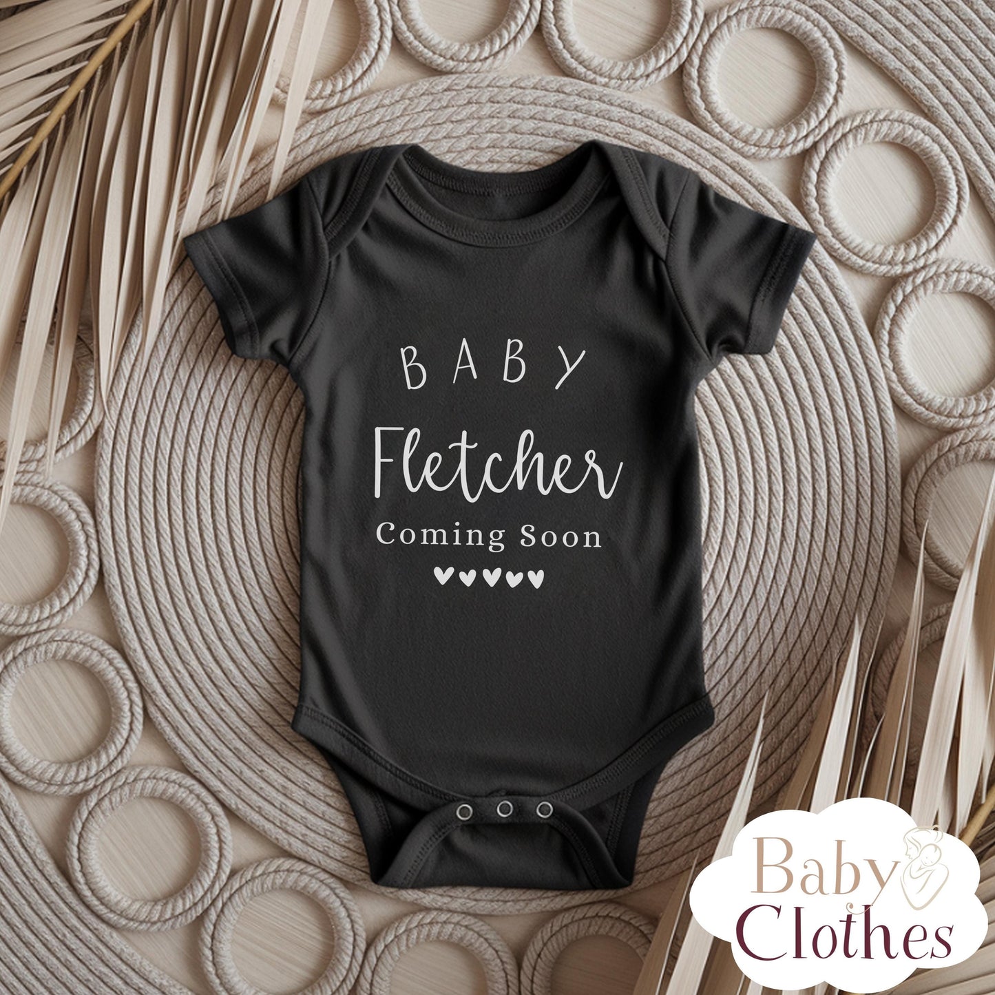 Personalised Pregnancy Announcement Baby Bodysuit, Pregnancy Reveal Baby Grow, Custom Baby Due 2026, Baby Coming Soon