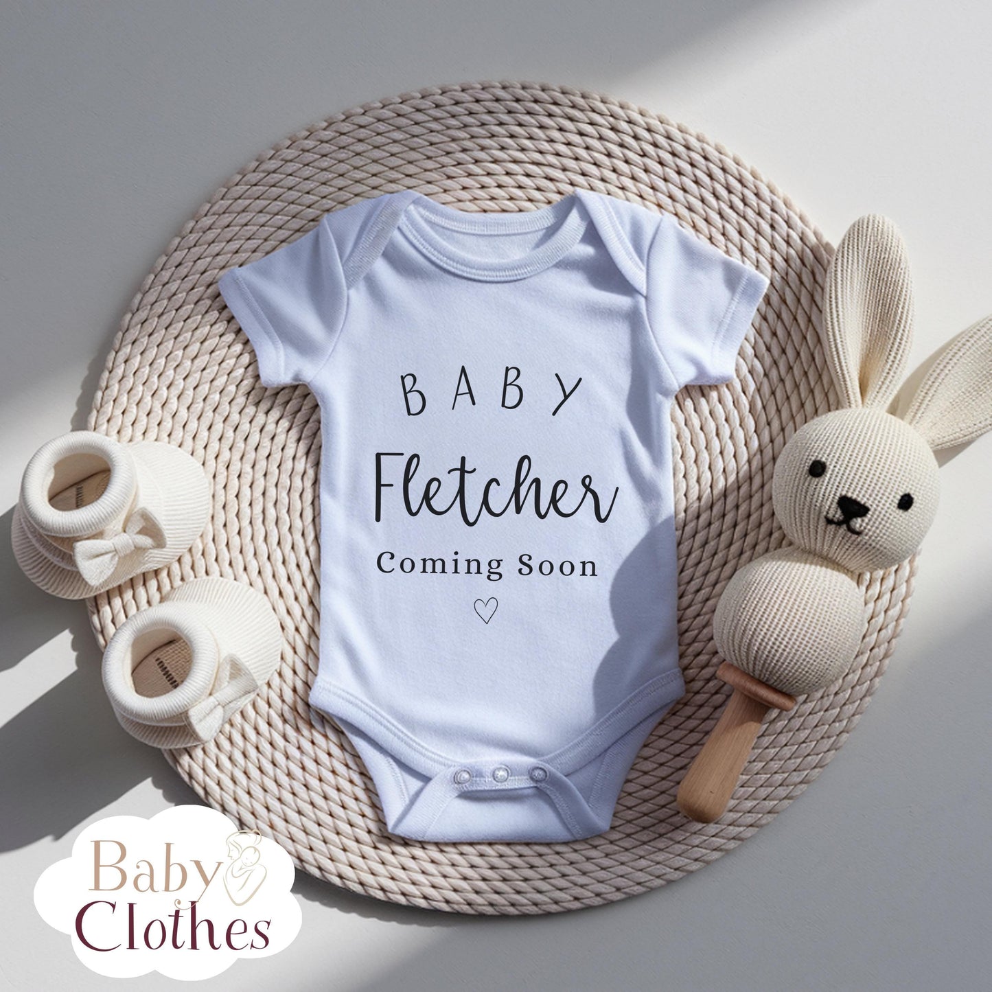 Personalised Pregnancy Announcement Baby Bodysuit, Pregnancy Reveal Baby Grow, Custom Baby Due 2026, Baby Coming Soon