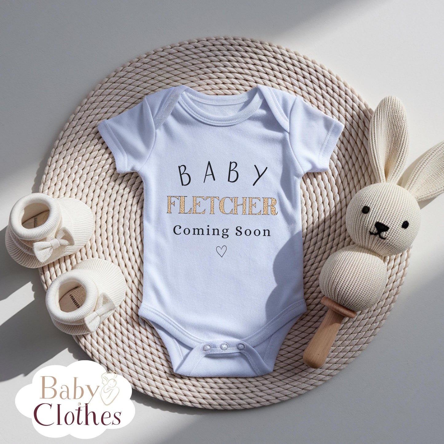 Personalised Pregnancy Announcement Baby Bodysuit, Pregnancy Reveal Baby Grow, Custom Baby Due 2026, Baby Coming Soon