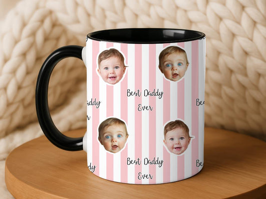 Best Daddy Ever Custom Baby Face Mug | Personalized Photo Mug for Dad | Cute Gift from Baby | New Dad Fathers Day Mug | First Time Dad Gift