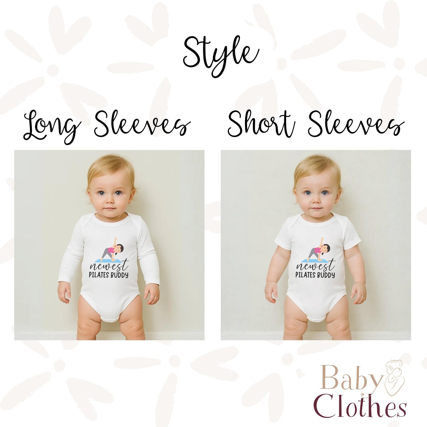 newest pilates buddy baby bodysuit, cute pilates baby outfit, baby announcement, newborn baby gift, daddys pilates partner onesie®