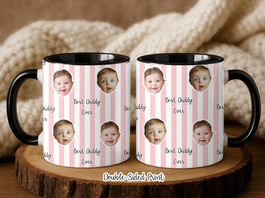 Best Daddy Ever Custom Baby Face Mug | Personalized Photo Mug for Dad | Cute Gift from Baby | New Dad Fathers Day Mug | First Time Dad Gift