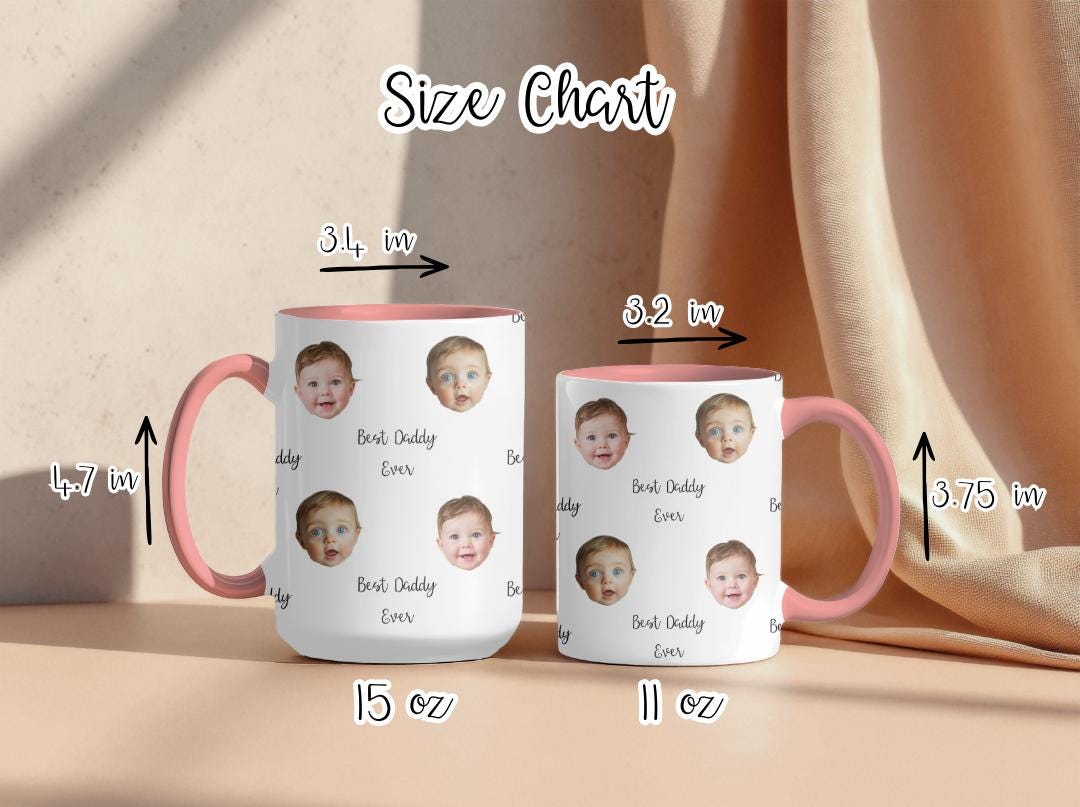 Best Daddy Ever Custom Photo Mug  Multiple Baby Face Mug  Personalized Gift for Dad  ¡ Cute Custom Daddy Coffee Cup