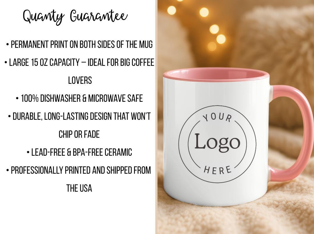 Custom Logo Mug for Business | Personalized Company Logo Coffee Cup | Bulk Branded Mugs | Corporate Gift or Employee Thank You Cup