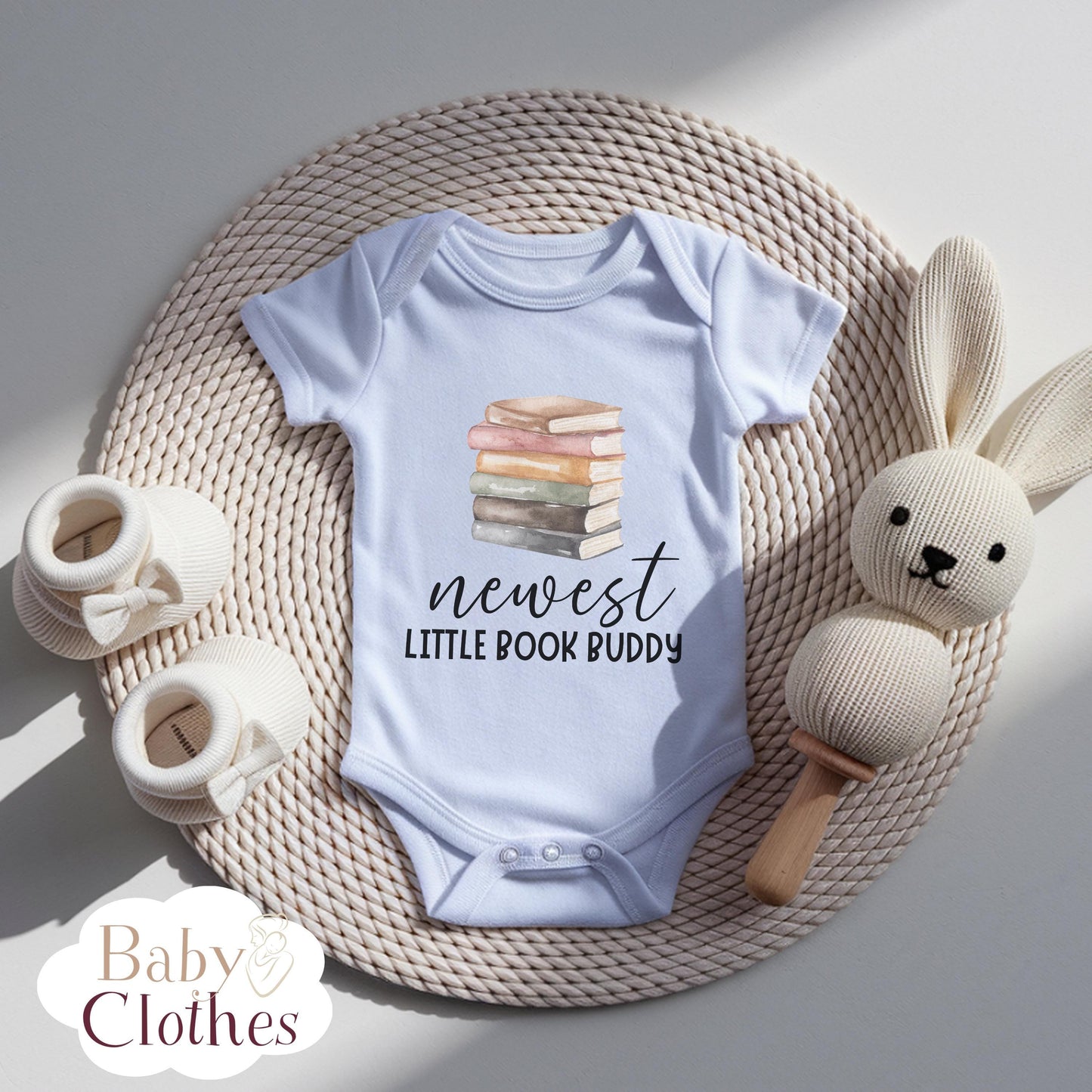 newest reading buddy baby bodysuit, cute book lover baby outfit, baby announcement, newborn baby gift, daddys reading partner onesie®