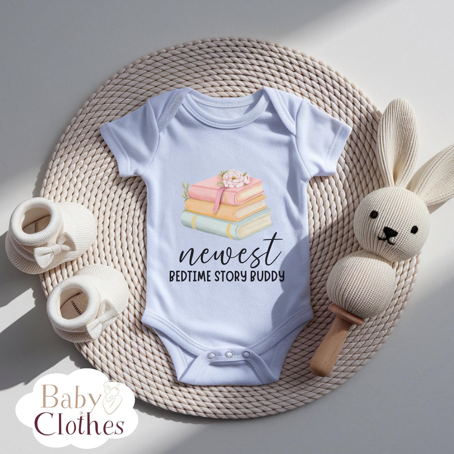 newest reading buddy baby bodysuit, cute book lover baby outfit, baby announcement, newborn baby gift, daddys reading partner onesie®