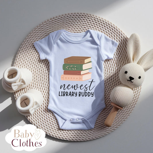 newest reading buddy baby bodysuit, cute book lover baby outfit, baby announcement, newborn baby gift, daddys reading partner onesie®