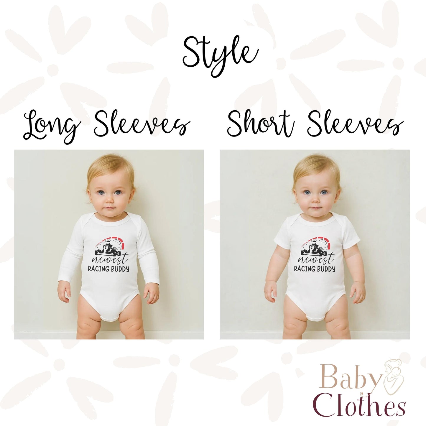 newest racing buddy baby bodysuit, cute racing baby outfit, baby announcement, newborn baby gift, daddys racing partner onesie®