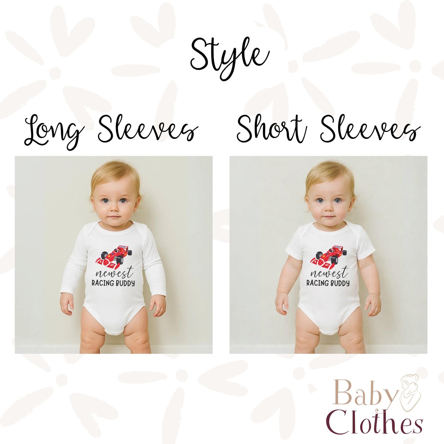 newest racing buddy baby bodysuit, cute racing baby outfit, baby announcement, newborn baby gift, daddys racing partner onesie®