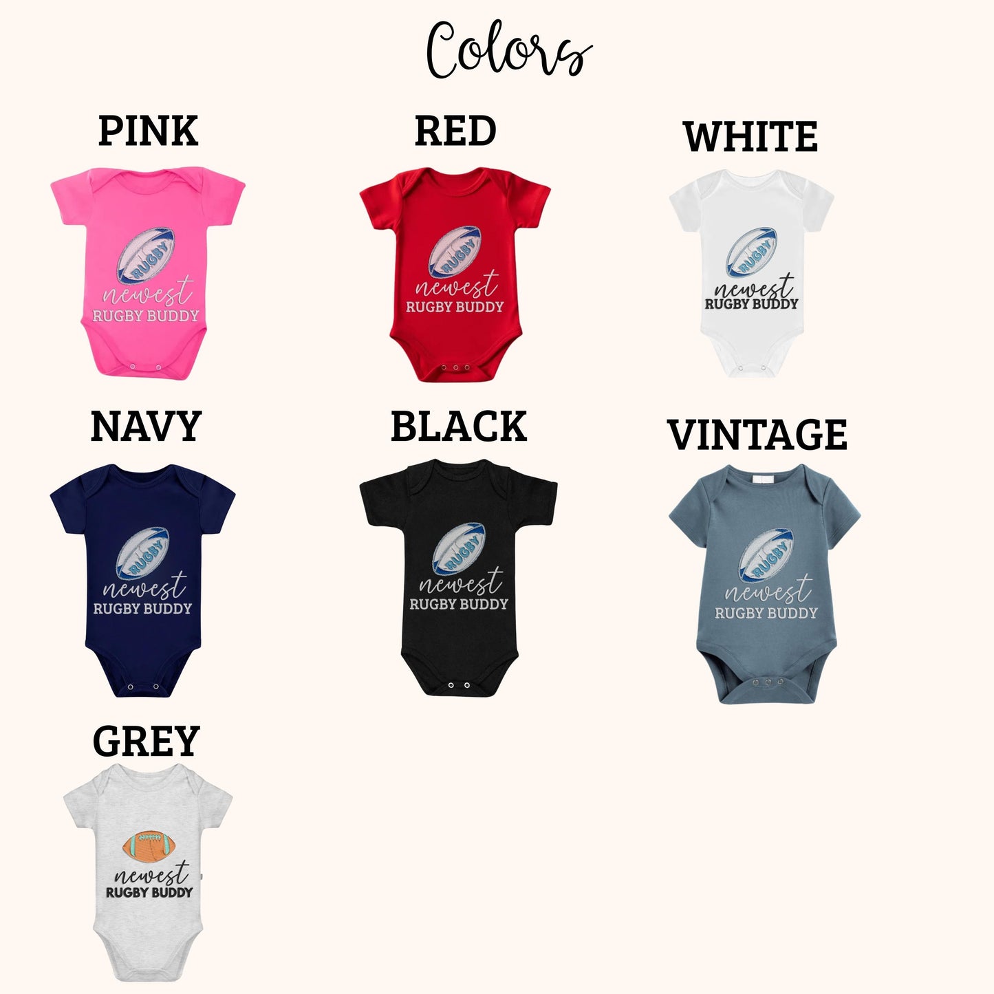 newest rugby buddy embroidered baby bodysuit, custom rugby baby outfit, baby announcement, newborn baby gift, daddys rugby partner onesie®