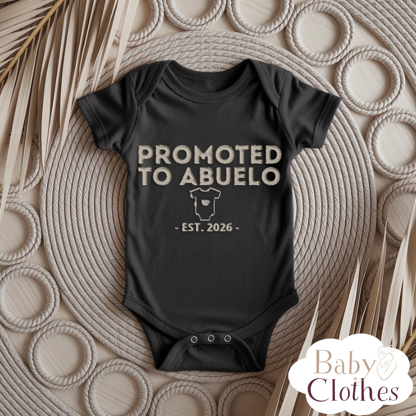 Promoted To Godmother Embroidered Baby Bodysuit, Personalized Est Year Infant One Piece, Godparent Proposal Gift, Baby Announcement Outfit