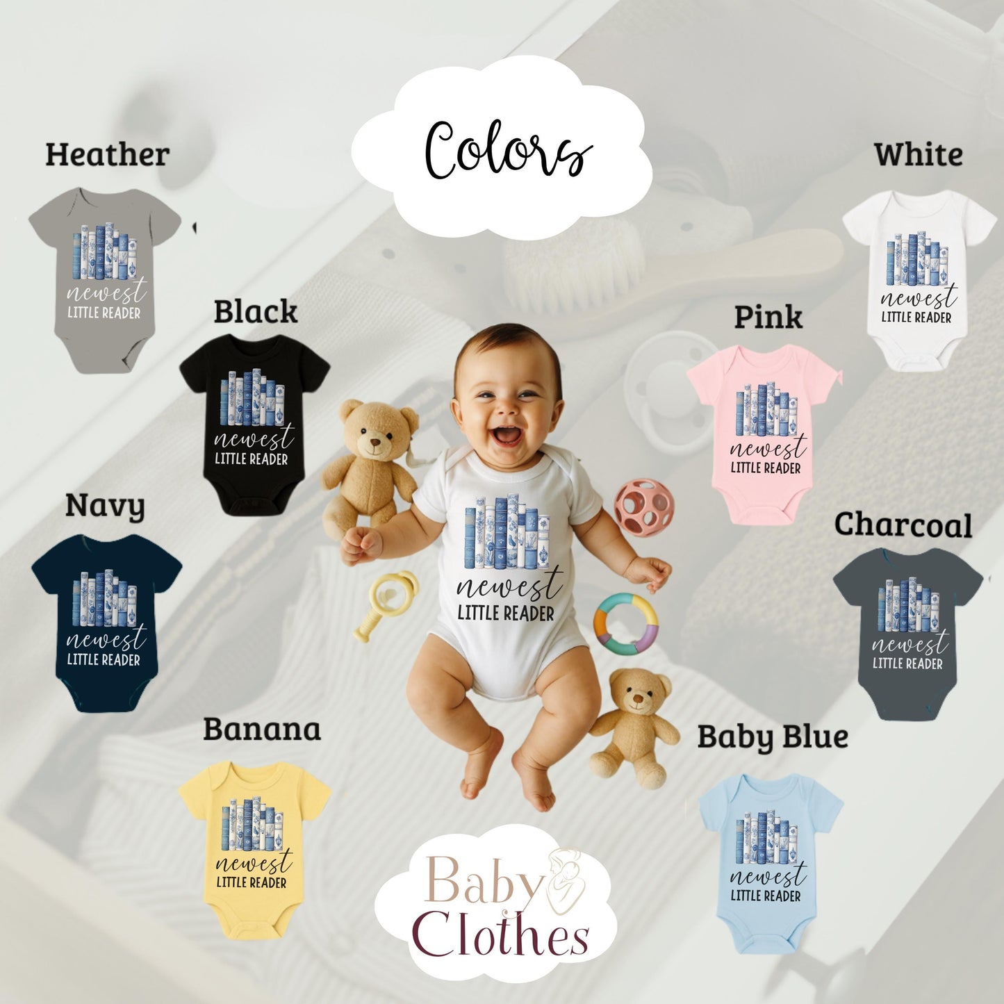 newest reading buddy baby bodysuit, cute book lover baby outfit, baby announcement, newborn baby gift, daddys reading partner onesie®