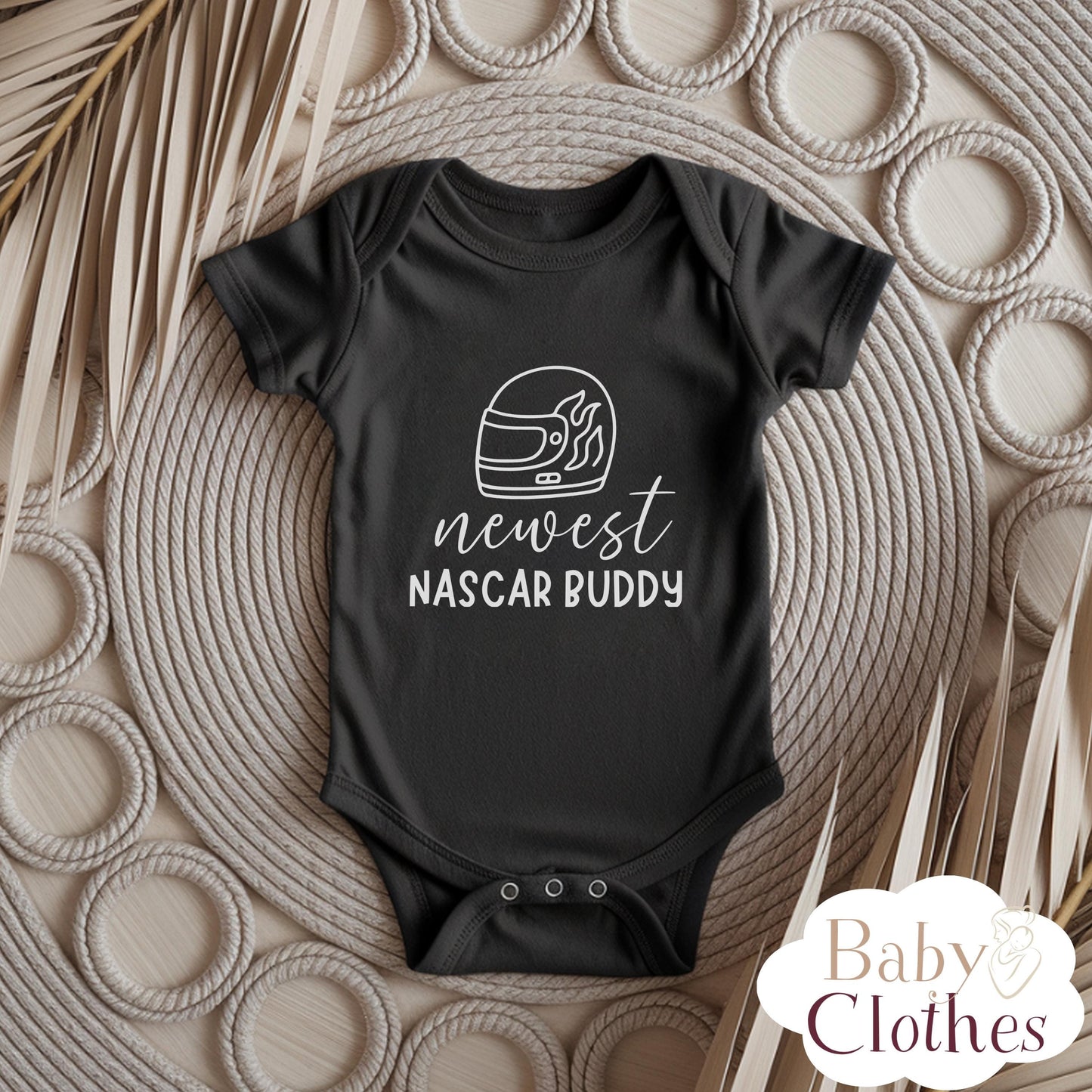 newest nascar buddy baby bodysuit, cute nascar baby outfit, baby announcement, newborn baby gift, daddys nascar partner onesie®