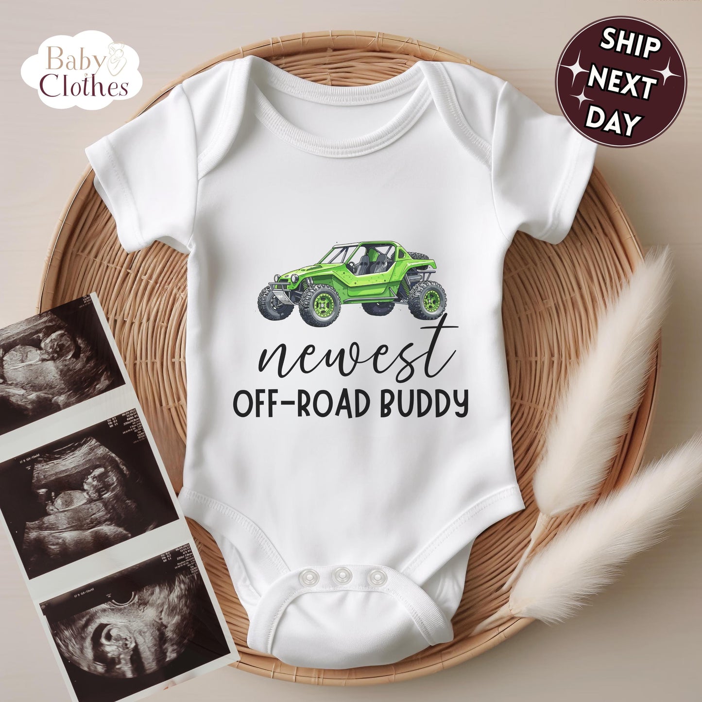 newest off-road buddy baby bodysuit, cute off-road baby outfit, baby announcement, newborn baby gift, daddys off-road partner onesie®