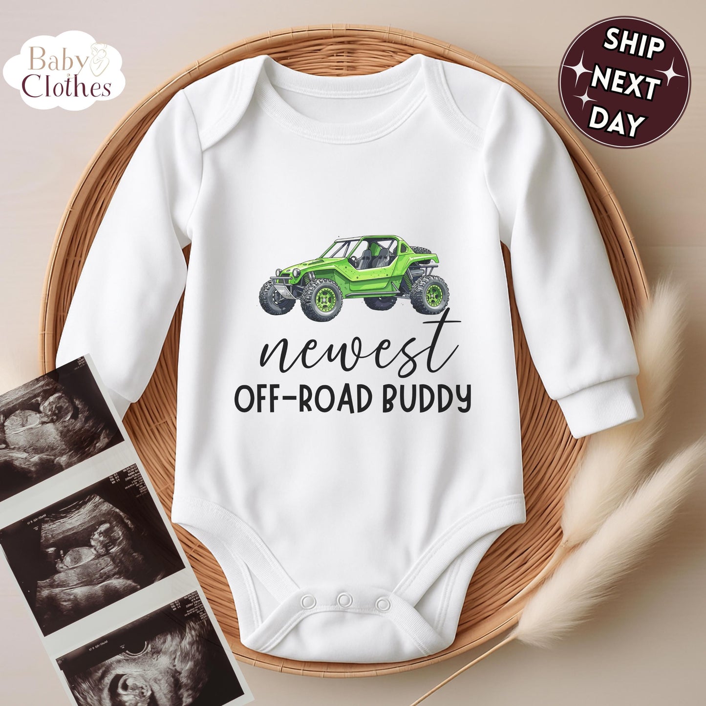 newest off-road buddy baby bodysuit, cute off-road baby outfit, baby announcement, newborn baby gift, daddys off-road partner onesie®